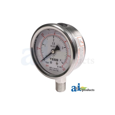 A & I Products Gauge, 60 Lb.; Glycerin Filled 4" x3" x2" A-GG60